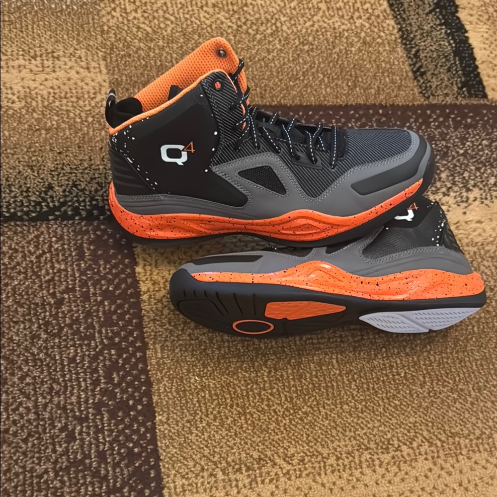 Men's Athletic Shoes - Orange and Gray